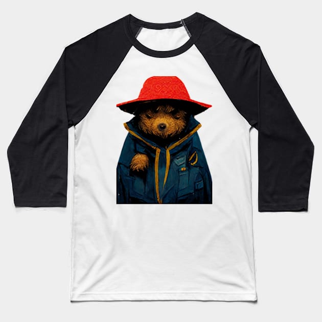 Gorgeous Paddington Bear in Blue Coat Baseball T-Shirt by AmaniZelaya